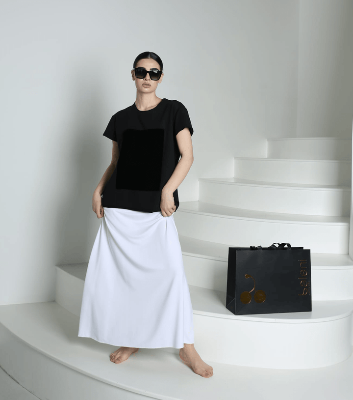 Hemp Spandex French Terry Maxi Skirt