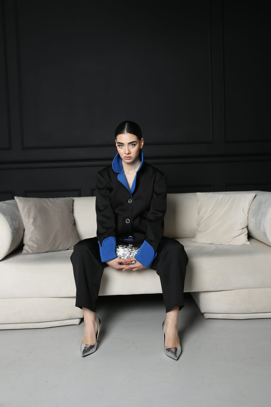 Space cotton luxury woven pants ensemble - Baleni