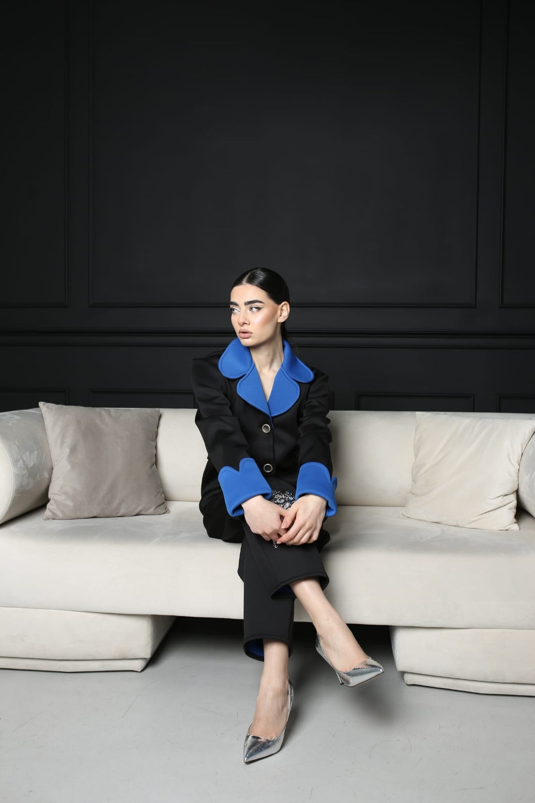 Space cotton luxury woven pants ensemble - Baleni