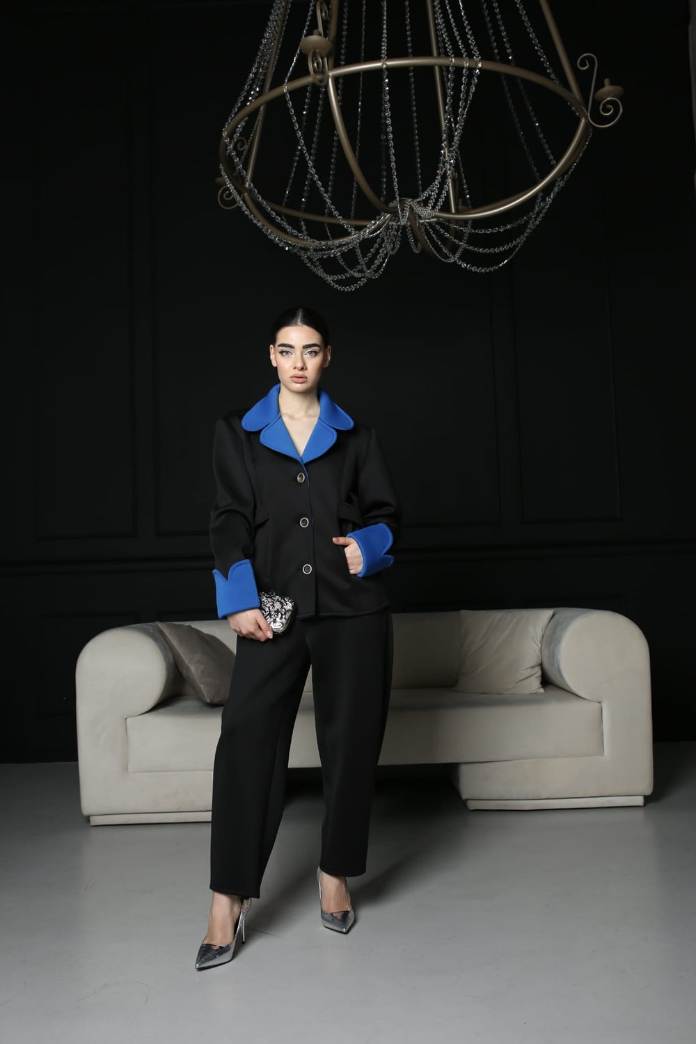 Space cotton luxury woven pants ensemble - Baleni