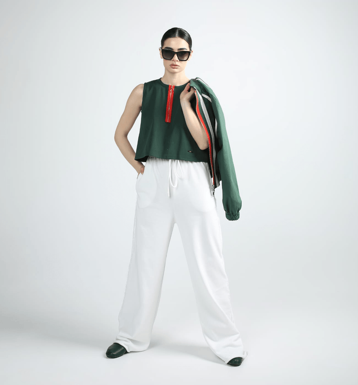 Cotton rib top with zipper - Baleni
