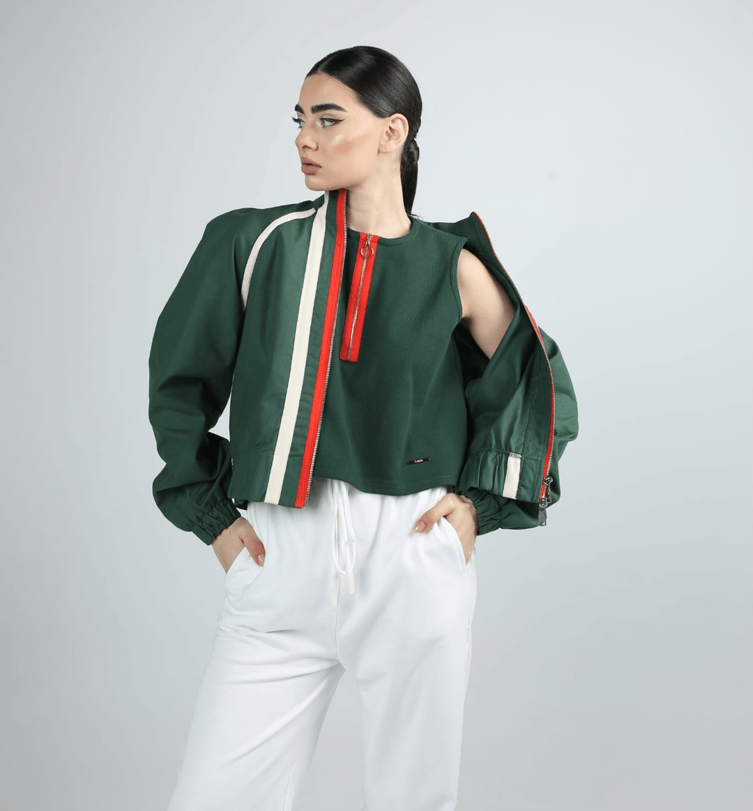 Cotton rib top with zipper - Baleni