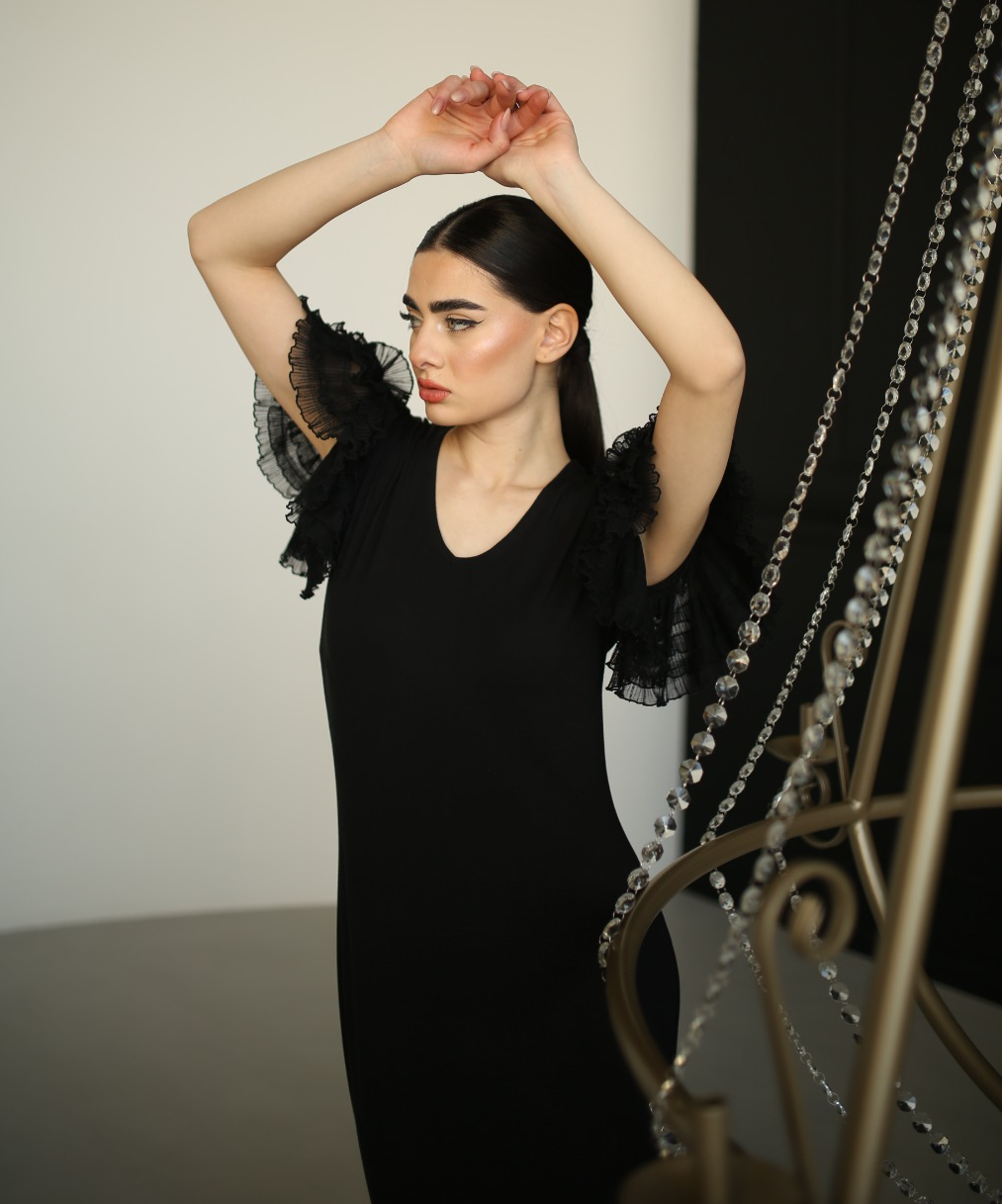 V-Neck Bamboo Spandex Maxi Dress