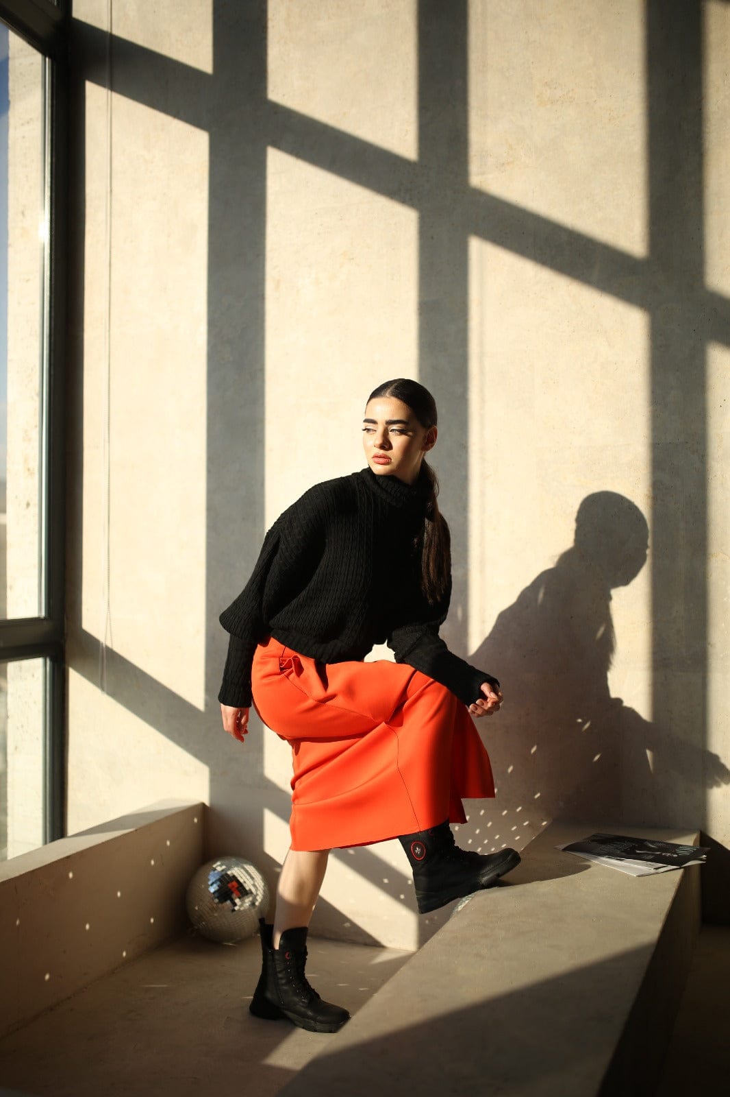 A-Line Space Cotton Woven Skirt