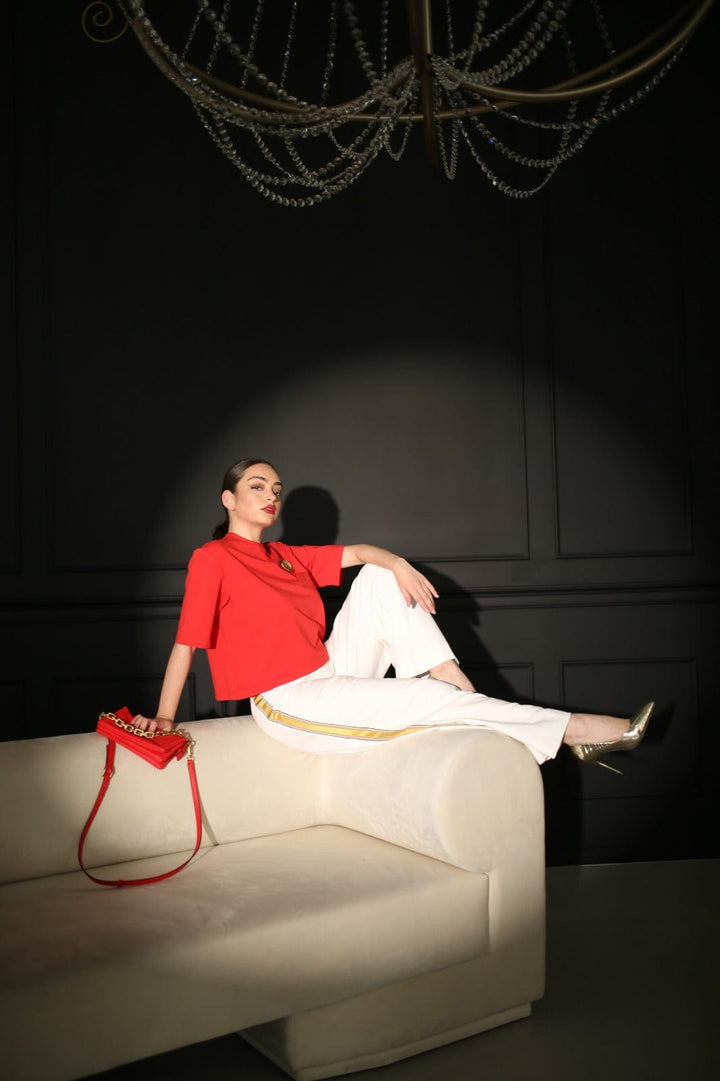 Wide-Leg French Terry Cotton Elastane Pants