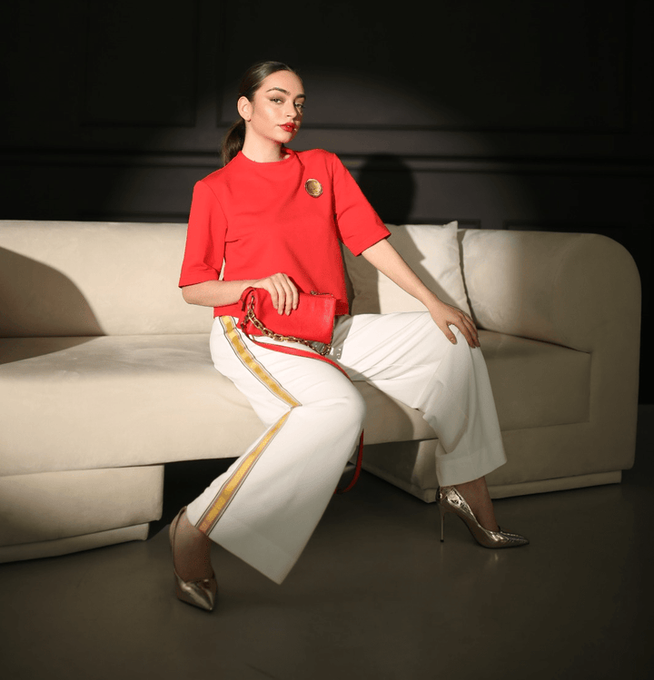 Wide-Leg French Terry Cotton Elastane Pants