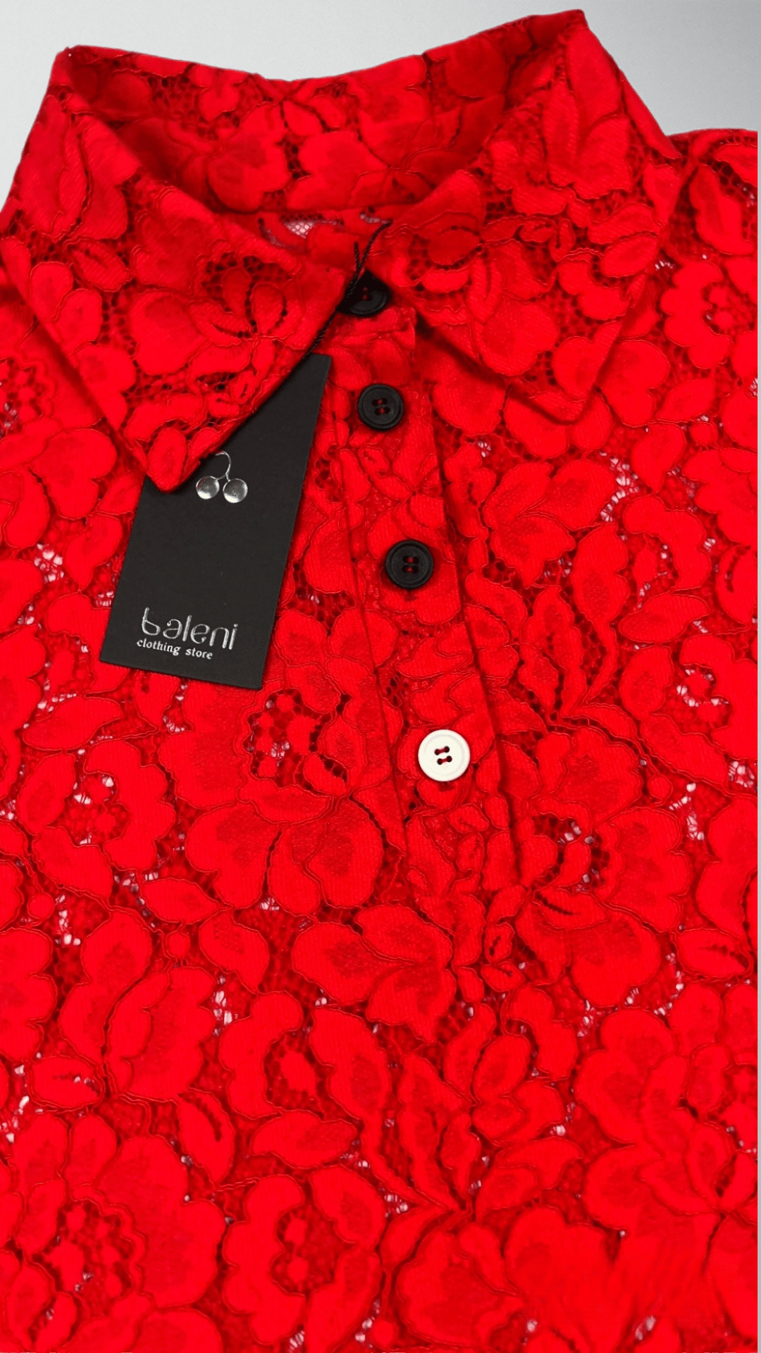 Floral Lace Polo Blouse