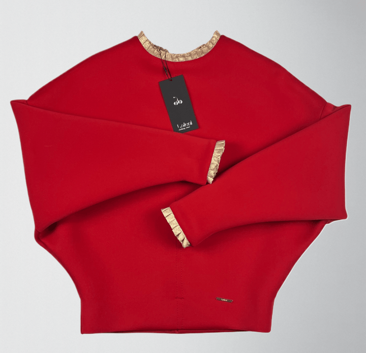 Pleated Trim Light Space Cotton Blouse